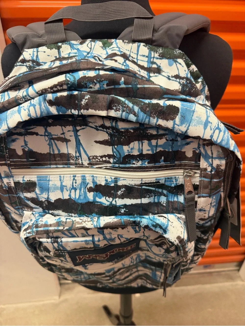 NWT JanSport Big Student Men's Blue & White Patterned Backpack